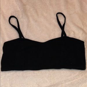 Black open back bralette